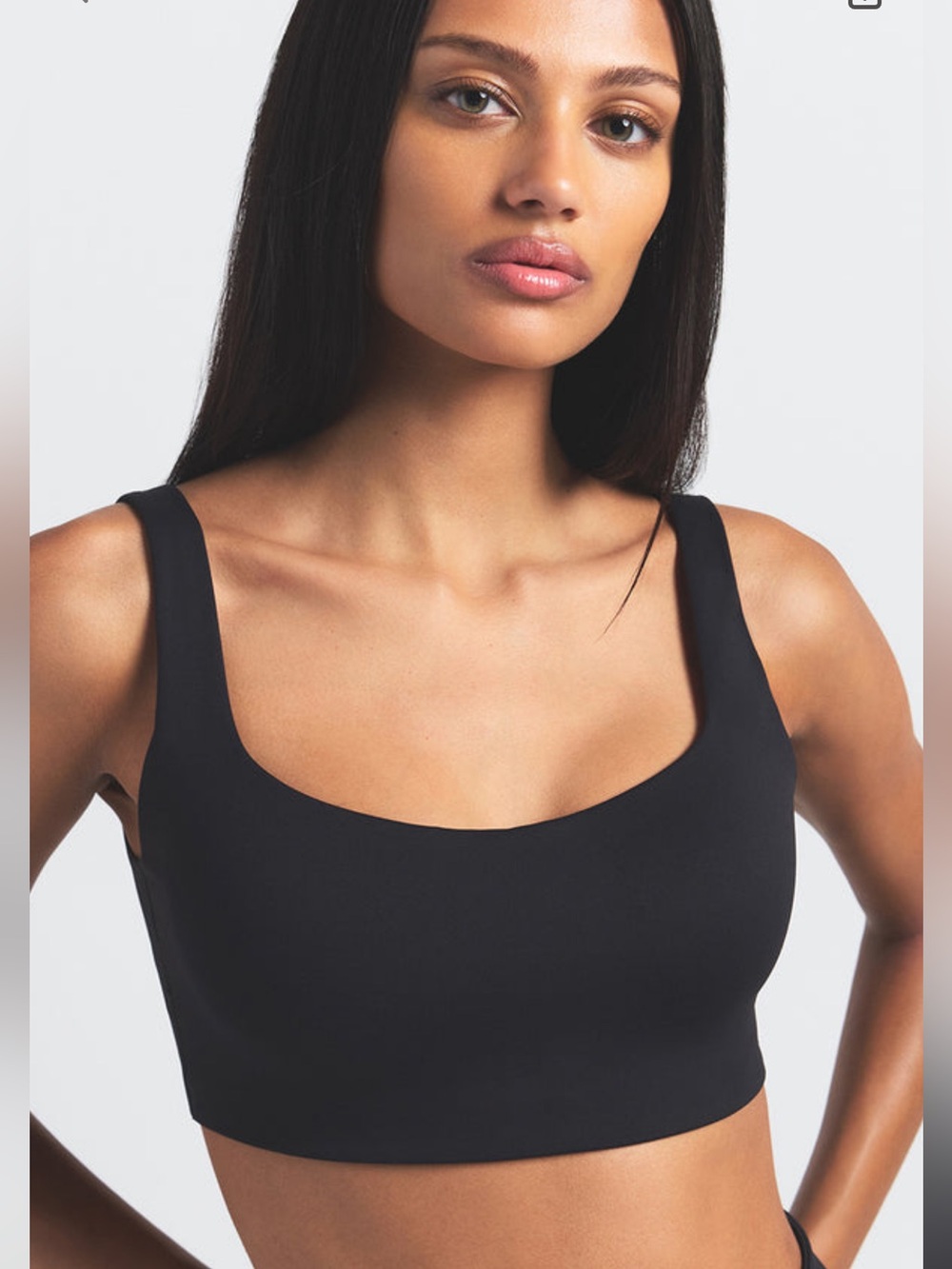 SKIMS Black Scoop Neck Sports Bra
